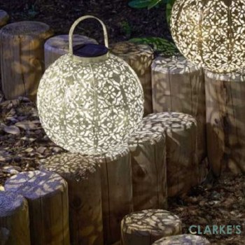 Damasquette Garden Solar Lantern Cream