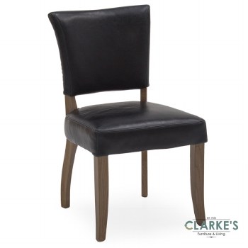 Duke Leather Dining Chair Ink Blue