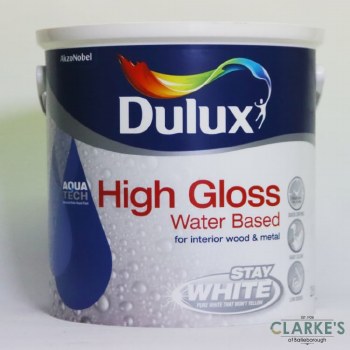 Dulux AquaTech High Gloss Water Based White Paint 2.5 Litre
