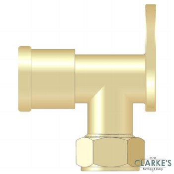 Easi Plumb 1/2" x 1/2" F.I. Wall Plate Brass Compression Elbow