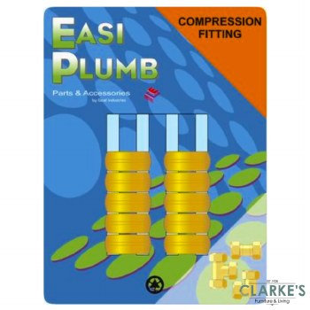 Easi Plumb 1/2" Brass Copression Olives 10 Pieces