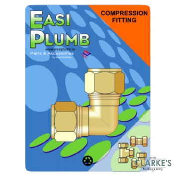 Easi Plumb 15mm x 1/2" Brass Compression Elbow ( Imperial to Metric )