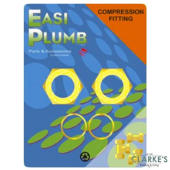 Easi Plumb 1/2" Brass Compression Nuts & Olives 2 Pieces