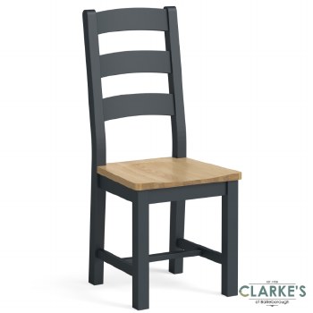 Edinburgh Slatted Back Dining Chair Charcoal
