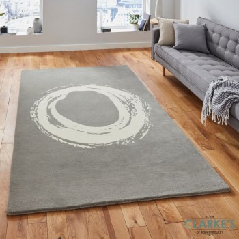 Elements EL1095 Grey Wool Rug 120 x 170cm
