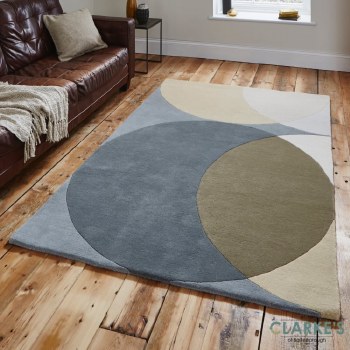 Elements EL43 Grey Wool Rug 120 x 170cm