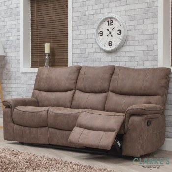 Emilio 3 Seater Recliner Sofa Hazel