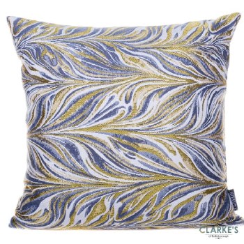 Abstract Feather Grey Gold Cushion