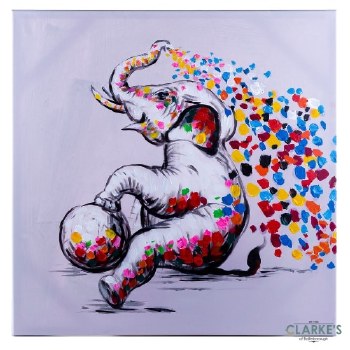 Fun in Colour Elephant - Wall Art on Canvas 60 x 60 cm