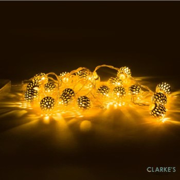 20 LED Gold Ball Battery Lights