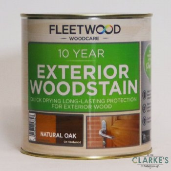 Fleetwood 10 Year Exterior Woodstain Natural Oak 1 Litre