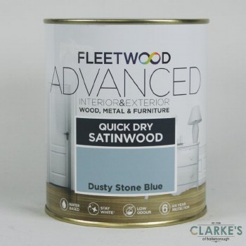 Fleetwood Advanced Quick Dry Satinwood Paint Dusty Stone Blue 750 ml
