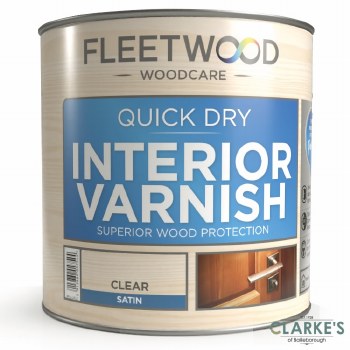 Fleetwood Quick Dry Interior Varnish Clear Satin 1 Litre