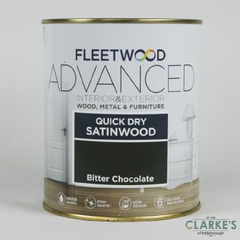 Fleetwood Advanced Quick Dry Satinwood Paint Bitter Chocolate 750 ml
