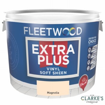 Fleetwood Extra Plus Vinyl Soft Sheen Magnolia 10 Litre