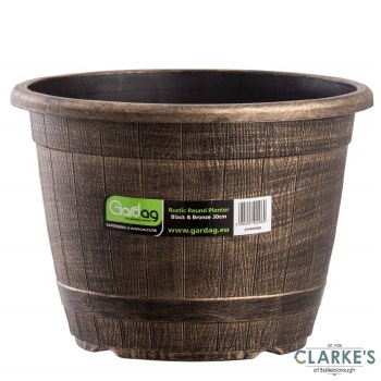 Gardag Rustic Round Planter 30cm Bronze