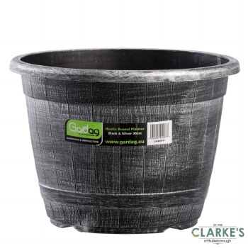 Gardag Rustic Round Planter 30cm Silver
