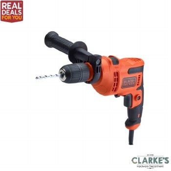 Black & Decker 500w Hammer Drill with 8 Piece Drill Bit Set