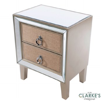 Hayden Mirrored 2 Drawer Bedside Locker