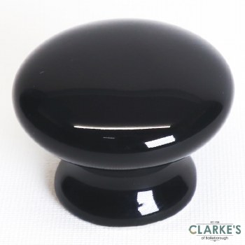 Ceramic Gloss Knob Black 38mm