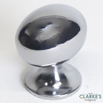 Oval Chrome Knob 35mm