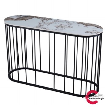 Kas Marble Effect Top Console Table