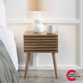 Larvik Natural Eucalyptus Wood Lamp Table