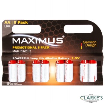 Maximus AA Alkaline Batteries 8 Pack