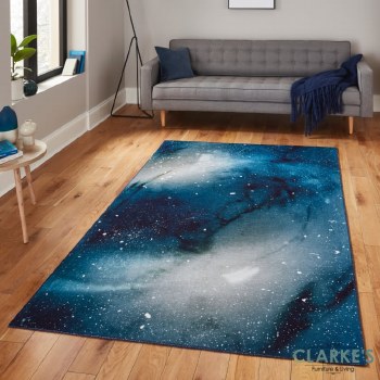 Michelle Collins OS0078 Printed Navy Rug 150 x 230cm