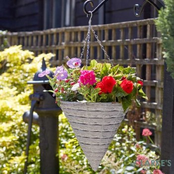 Monza 14" Faux Rattan Cone Planter