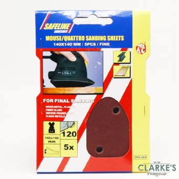 Safeline Mouse Sander Sanding Pads Fine 120 | Pack of 5