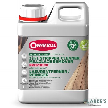 Owatrol Prepdeck 3 in 1 Stripper - Cleaner 1 Litre