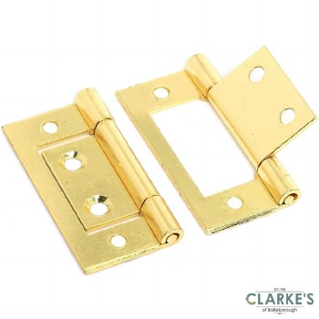 Perry Brass Flush Hinge Pair 50mm