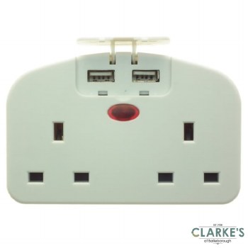 PowerMaster Twin Continental Adaptor with USB Ports