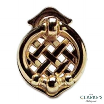 Ring Pull and Back Plate Handle Brass 35mm