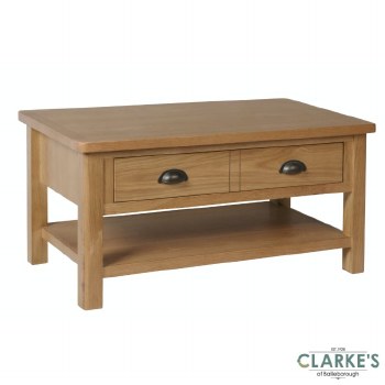 Purdi Oak Large Coffee Table with Drawers