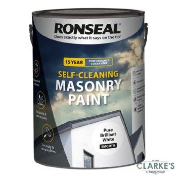 Ronseal Self Cleaning Masonry Paint White 5 Litre