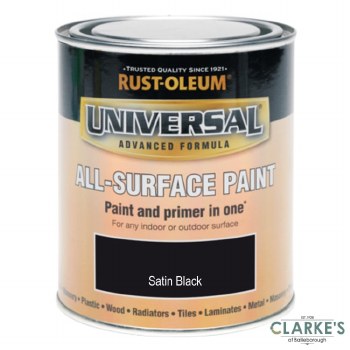 Rust-Oleum Universal All-Surface Paint Satin Black 250 ml