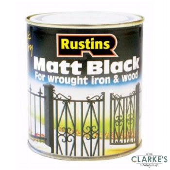 Rustins Matt Black Paint Wrought Iron and Wood 250 ml