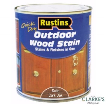 Rustins Outdoor Woodstain Satin Dark Oak 500 ml