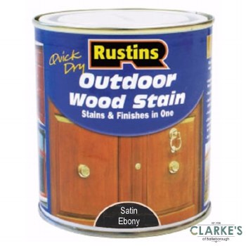 Rustins Outdoor Woodstain Satin Ebony 500 ml