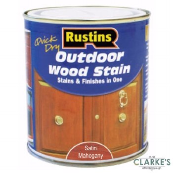 Rustins Outdoor Woodstain Satin Mahogany 500 ml