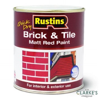 Rustins Quick Dry Brick and Tile Paint Matt Red 500 ml