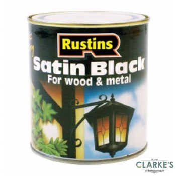 Rustins Satin Black Paint for Wood and Metal 250 ml