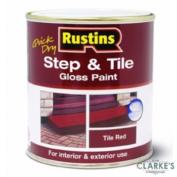 Rustins Step and Tile Gloss Floor Paint Red 500 ml