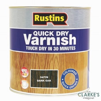 Rustins Quick Dry Satin Varnish Dark Oak 250 ml
