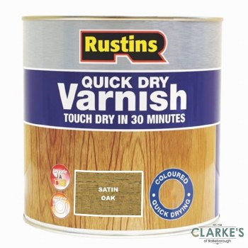Rustins Quick Dry Satin Varnish Oak 500 ml