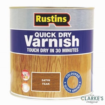 Rustins Quick Dry Satin Varnish Teak 500ml