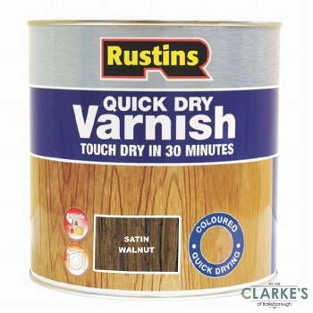 Rustins Quick Dry Satin Varnish Walnut 1 Litre