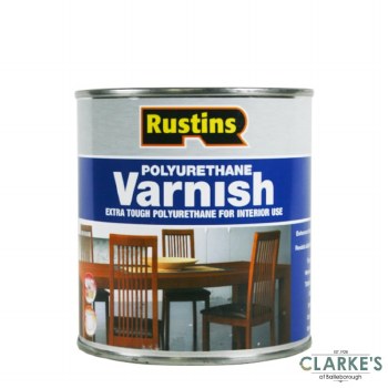 Rustins Polyurethene Varnish Satin Walnut 500ml